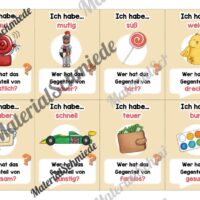 Lesespiel Adjektive: Gegenteile finden (40 Karten) - Arbeitsblatt 04