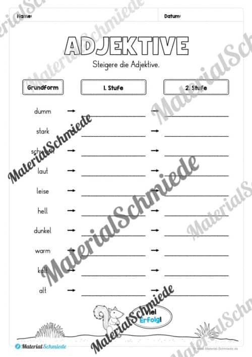 Adjektive steigern (Arbeitsblatt 03)