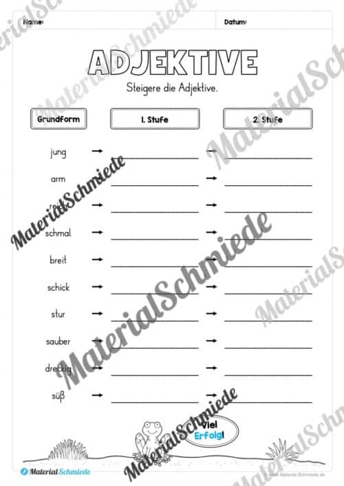 Adjektive steigern (Arbeitsblatt 04)