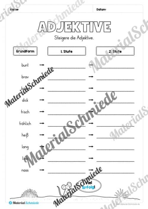 Adjektive steigern (Arbeitsblatt 05)