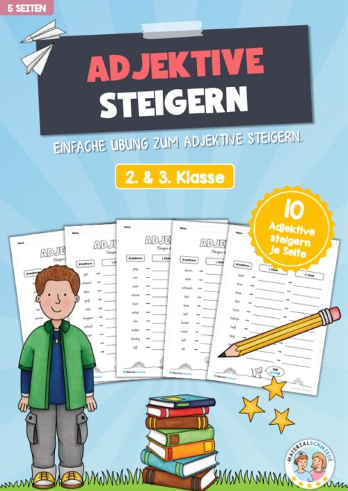 Adjektive steigern (5 Arbeitsblätter)