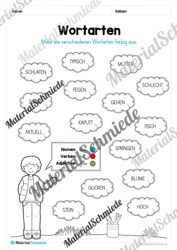 Materialpaket Wortarten (Vorschau 20)