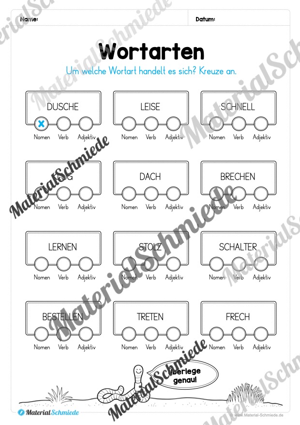 Materialpaket Wortarten (Vorschau 21)