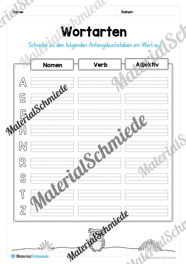 Materialpaket Wortarten (Vorschau 26)