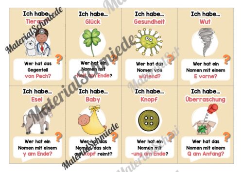 Lesespiel Nomen (40 Karten) - Arbeitsblatt 02