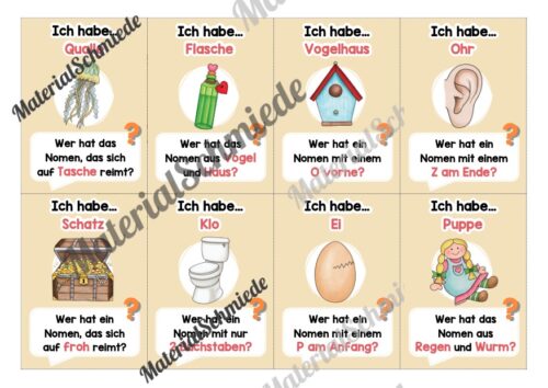 Lesespiel Nomen (40 Karten) - Arbeitsblatt 03