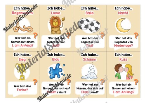 Lesespiel Nomen (40 Karten) - Arbeitsblatt 04