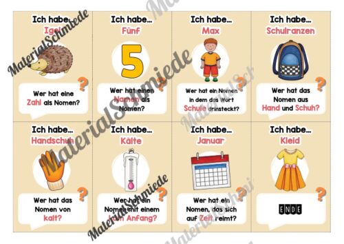 Lesespiel Nomen (40 Karten) - Arbeitsblatt 05