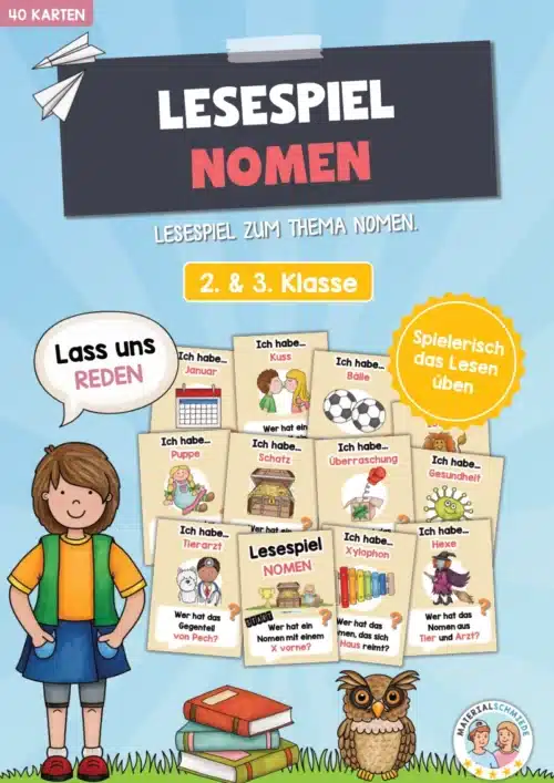 Lesespiel Nomen (40 Karten)