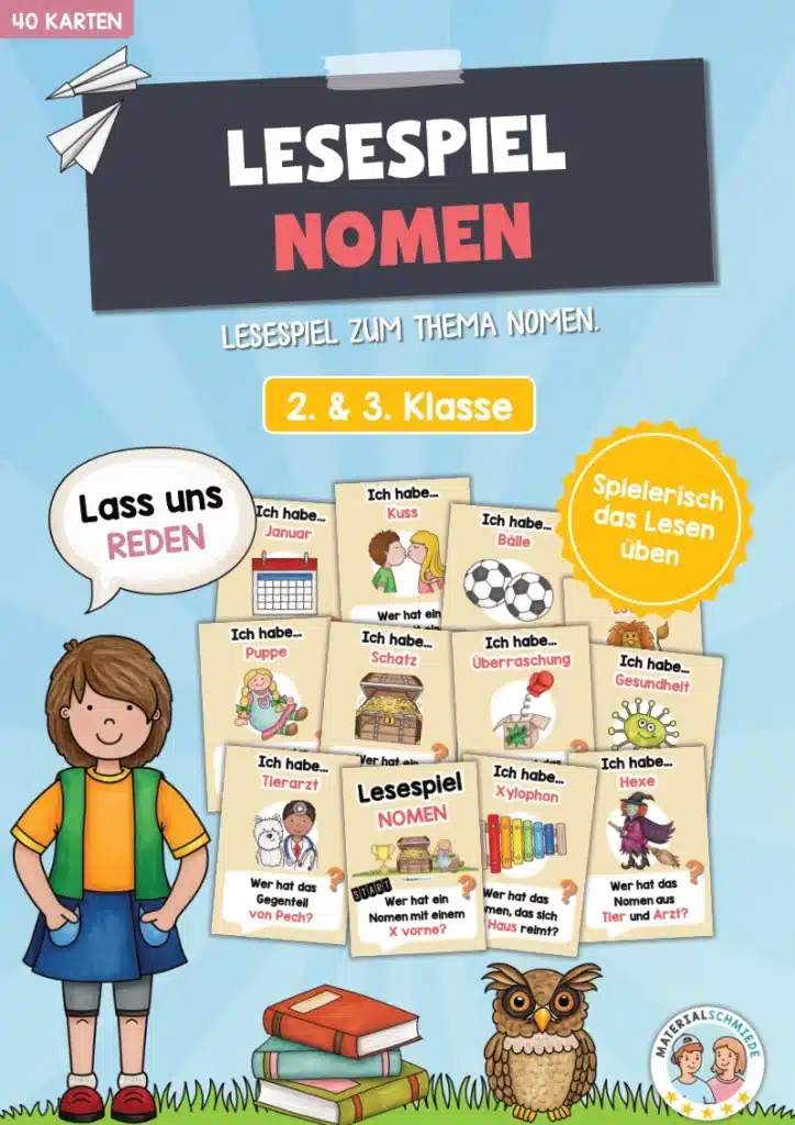Lesespiel Nomen (40 Karten)