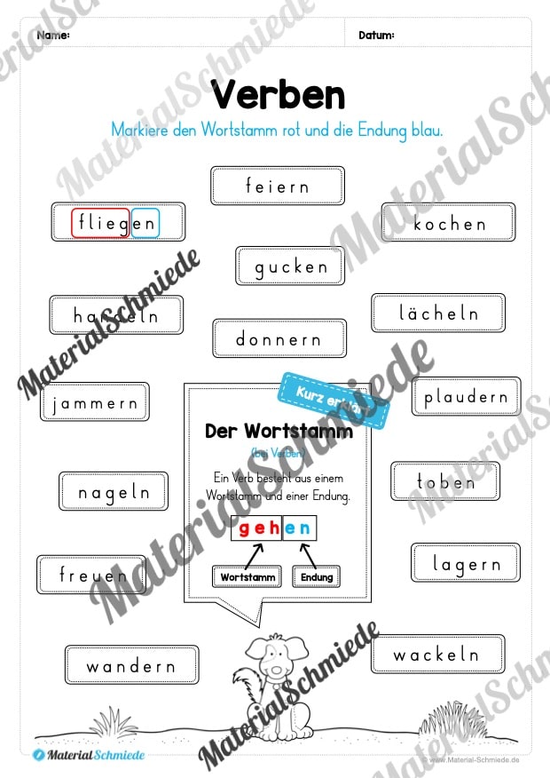 Materialpaket Verben (Vorschau 17)