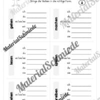 Verben konjugieren (Verbenbaum) - Arbeitsblatt 01