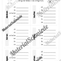 Verben konjugieren (Verbenbaum) - Arbeitsblatt 02