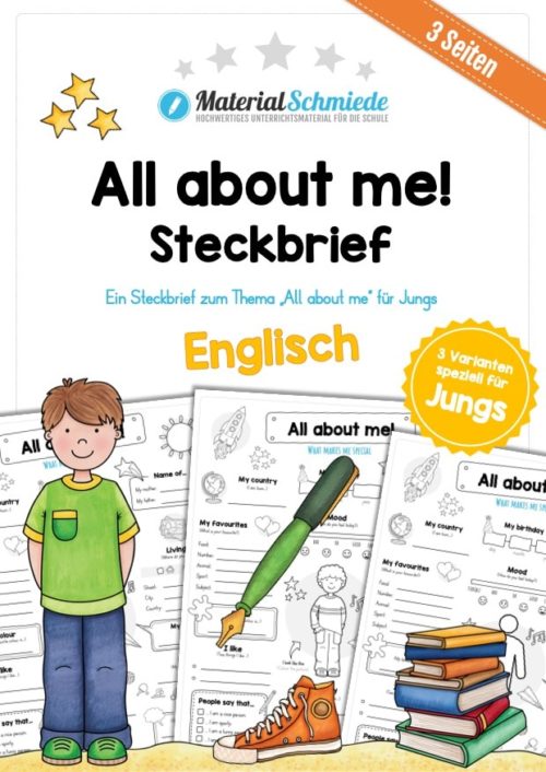 Steckbrief: All about me! (Für Jungs)