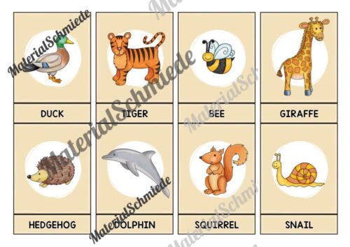 Tiere / Animals: 32 Bildkarten auf Englisch (Vorschau 03)
