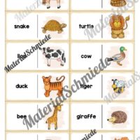 Tiere / Animals: Domino auf Englisch (Arbeitsblatt 02)