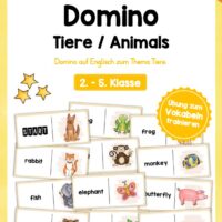 Tiere / Animals: Domino auf Englisch (34 Karten)