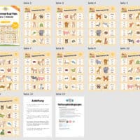 Tiere / Animals: Klammerkarten auf Englisch (Überblick)