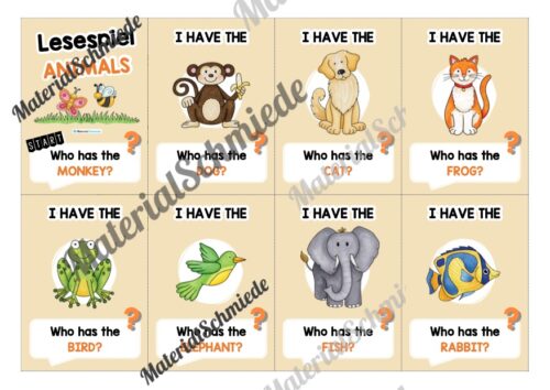 Tiere / Animals: Lesespiel auf Englisch (Vorschau 01)