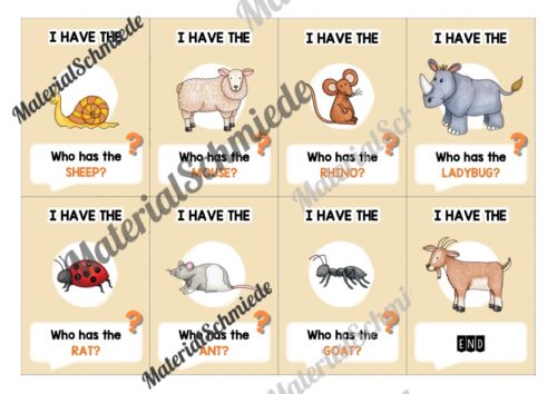 Tiere / Animals: Lesespiel auf Englisch (Vorschau 04)