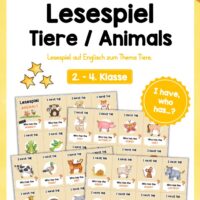 Tiere / Animals: Lesespiel auf Englisch (32 Karten)