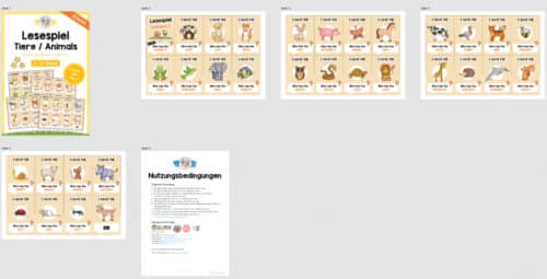 Tiere / Animals: Lesespiel auf Englisch (Überblick)