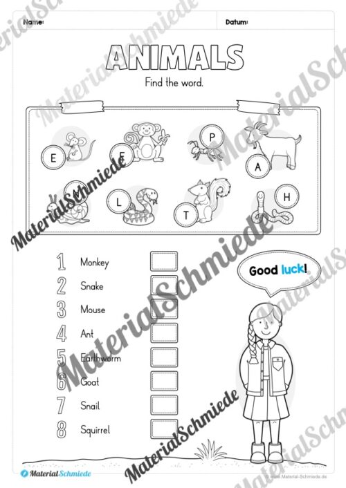 Thema Tiere / Animals im Englischunterricht (Vorschau 06)