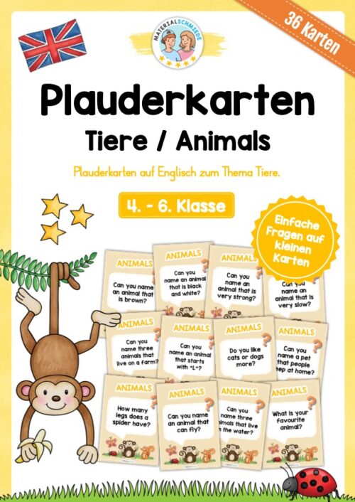 Tiere / Animals: Plauderkarten auf Englisch (36 Stück)