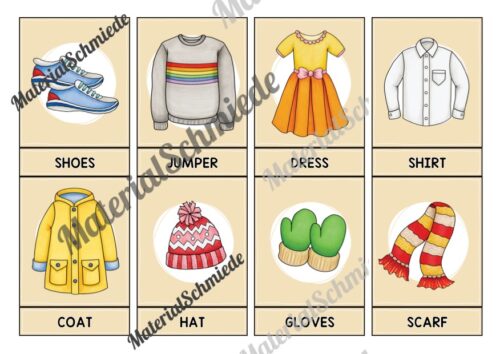 Kleidung / Clothes: 32 Bildkarten auf Englisch (Vorschau 02)