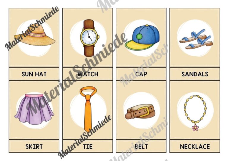 Kleidung / Clothes: 32 Bildkarten auf Englisch (Vorschau 04)