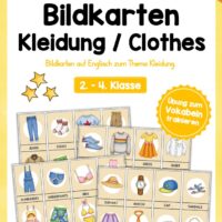 Kleidung / Clothes: 32 Bildkarten auf Englisch