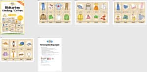 Kleidung / Clothes: 32 Bildkarten auf Englisch (Überblick)