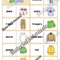 Kleidung / Clothes: Domino auf Englisch (Arbeitsblatt 01)