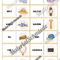 Kleidung / Clothes: Domino auf Englisch (Arbeitsblatt 03)