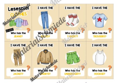 Kleidung / Clothes: Lesespiel auf Englisch (Vorschau 01)