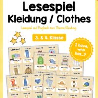 Kleidung / Clothes: Lesespiel auf Englisch (32 Karten)
