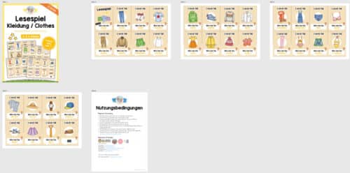 Kleidung / Clothes: Lesespiel auf Englisch (Überblick)