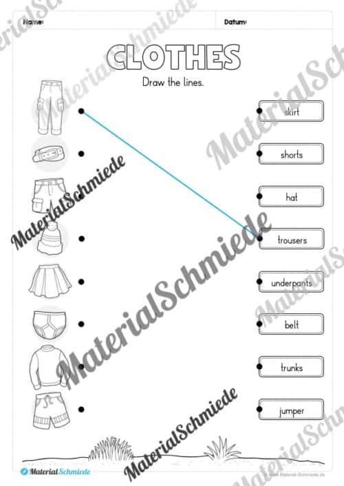 Thema Kleidung / Clothes im Englischunterricht (Vorschau 04)