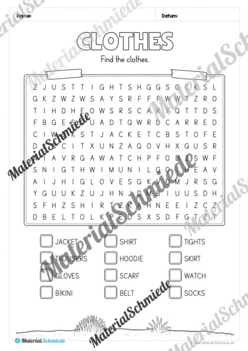 Thema Kleidung / Clothes im Englischunterricht (Vorschau 06)