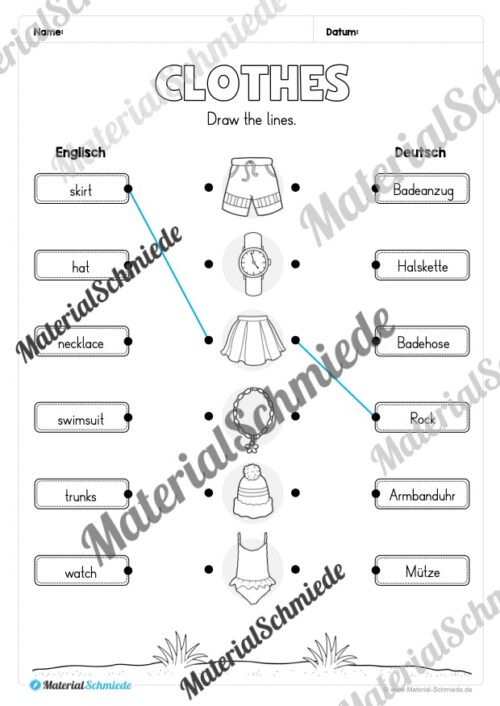 Thema Kleidung / Clothes im Englischunterricht (Vorschau 07)