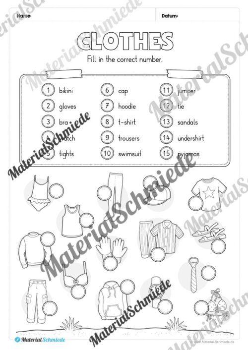 Thema Kleidung / Clothes im Englischunterricht (Vorschau 08)