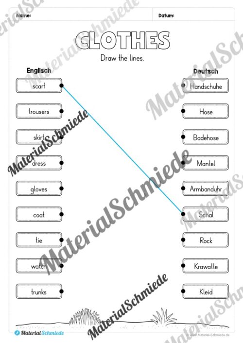 Thema Kleidung / Clothes im Englischunterricht (Vorschau 09)