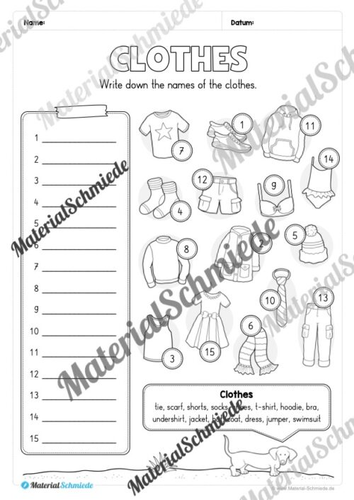 Thema Kleidung / Clothes im Englischunterricht (Vorschau 10)