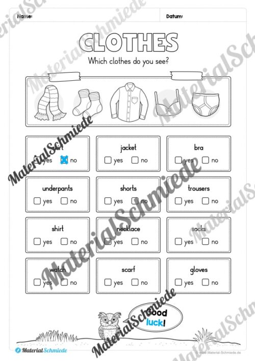 Thema Kleidung / Clothes im Englischunterricht (Vorschau 13)