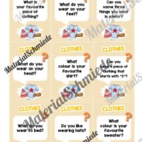 Kleidung / Clothes: Plauderkarten auf Englisch (Arbeitsblatt 01)