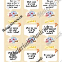 Kleidung / Clothes: Plauderkarten auf Englisch (Arbeitsblatt 02)