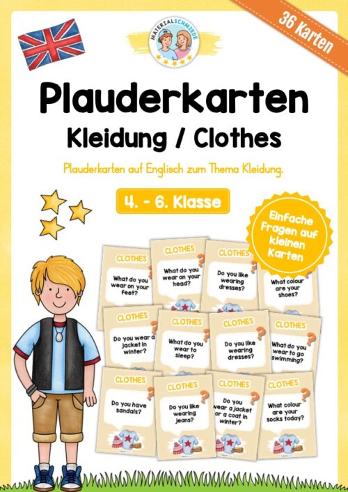 Kleidung / Clothes: Plauderkarten auf Englisch (36 Stück)