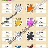 Farben / Colours: Klammerkarten auf Englisch (Arbeitsblatt 02)