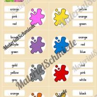 Farben / Colours: Klammerkarten auf Englisch (Arbeitsblatt 05)