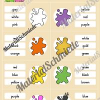 Farben / Colours: Klammerkarten auf Englisch (Arbeitsblatt 06)